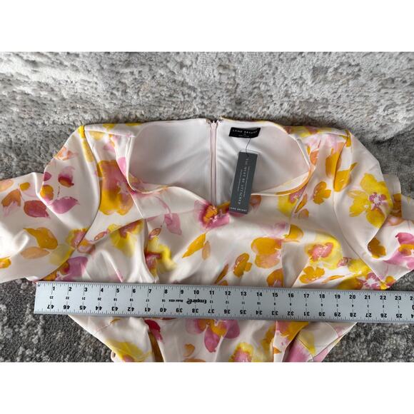 NEW Lane Bryant Plus Size 20 Floral Print Tie Front Fit Flared Midi Dress - Picture 5 of 10